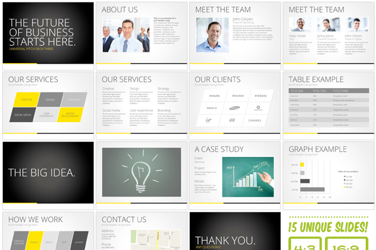 Universal Pitch Deck Three PowrPoint, a Presentation Template by PitchStock (Photo 2 of 5)