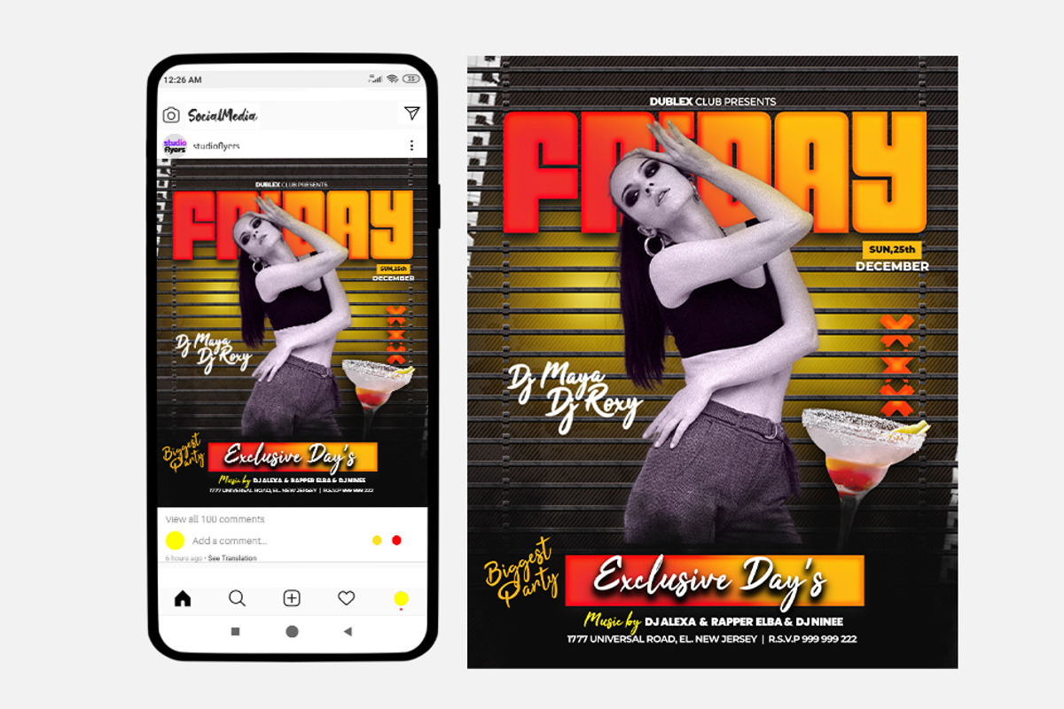 Friday Night Club Banner (PSD), a Social Media Template by studioflyers.com (Photo 3 of 3)
