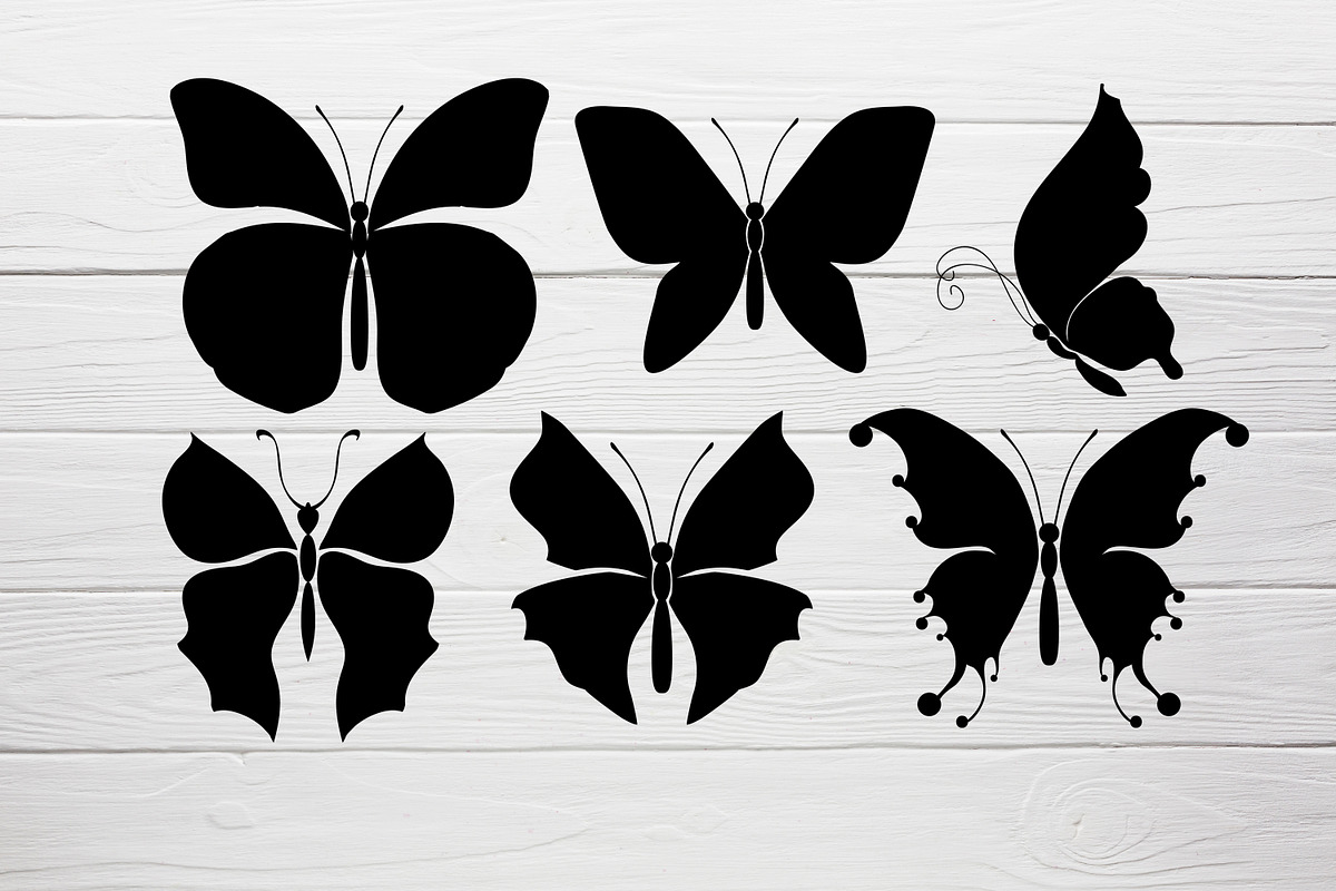 Butterfly silhouettes clipart Svg, an Object Graphic by Glass Cat Design (Photo 7 of 7)
