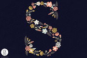 Floral letters, monogram, floral ASL, a Decorative Illustration by GrafikBoutique (Thumbnail 3 of 3)