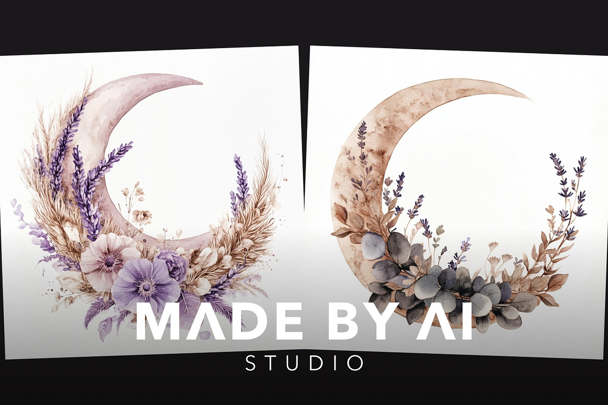 50 Boho Moon & Wildflowers Prompts, an Object Graphic by MadeByAI Studio (Photo 4 of 4)