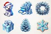 Blue Winter Christmas Aesthetic Pack, an Illustration by RobertsArt (Thumbnail 5 of 7)