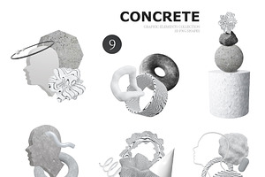 Concrete Brutal 3D Shapes Graphics