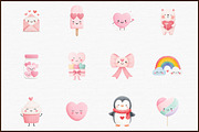 Cute Valentine Clipart - Kawaii Clip, an Illustration by Sublimation Artist (Thumbnail 3 of 6)