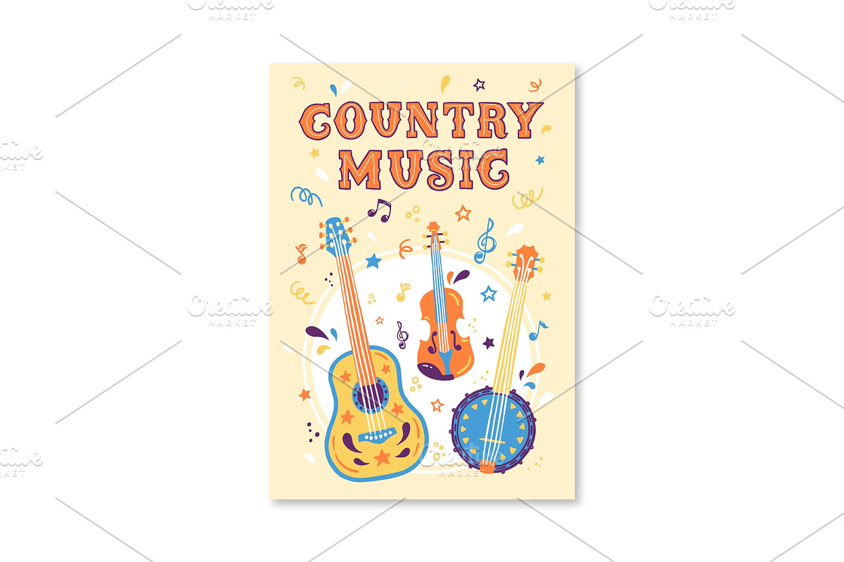 Country music vector set., an Illustration by Kattarina Po (Photo 6 of 7)