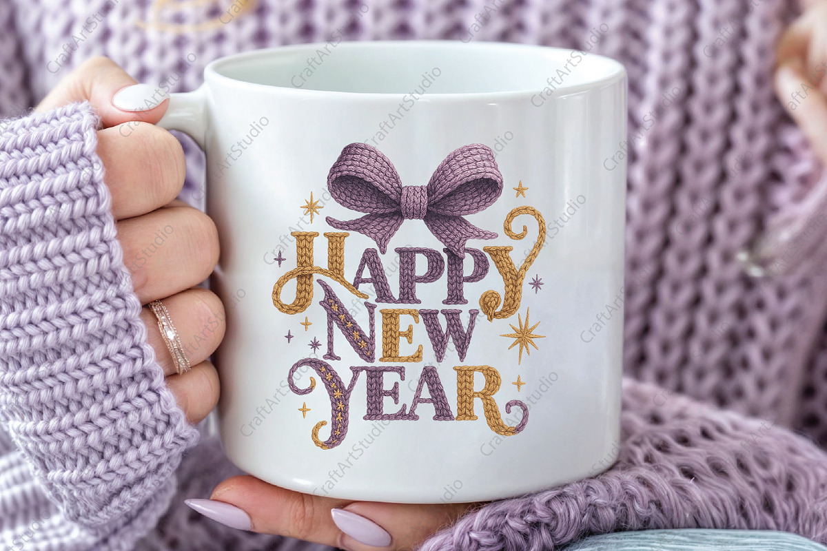 Happy New Year Crochet PNG, an Illustration by CraftArtStudio (Photo 3 of 4)