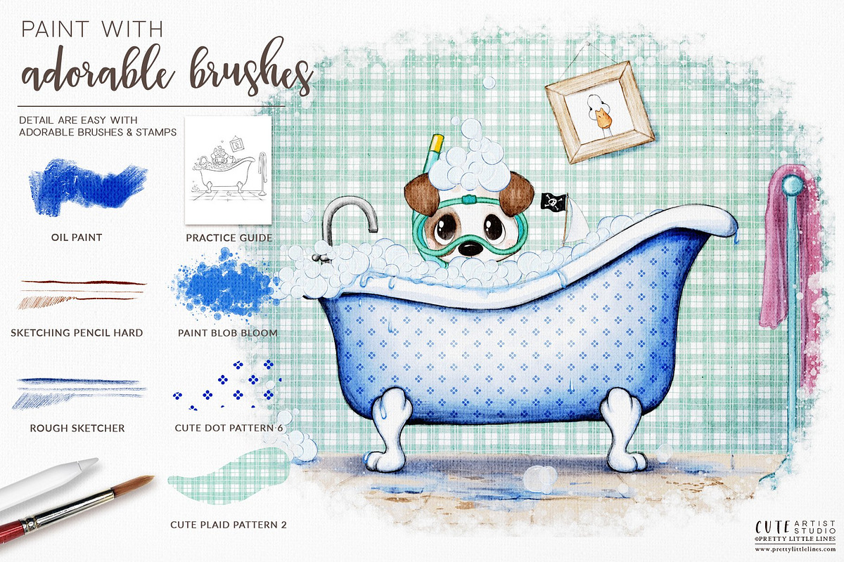 Brushes, Stamps & Texture Toolbox, a Brush Add-On by Pretty Little Lines (Photo 5 of 21)