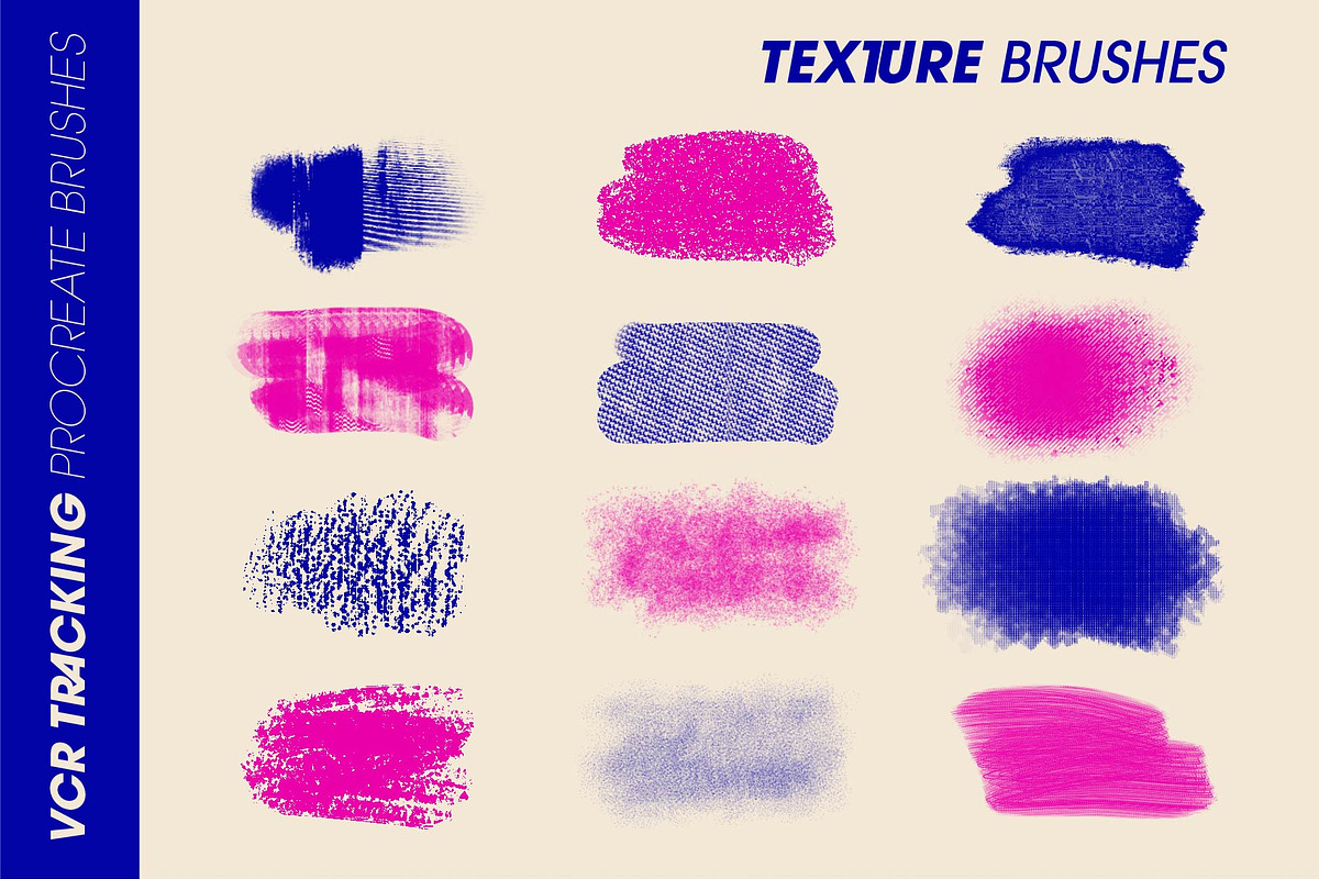 VCR Tracking Procreate Brushes, a Brush Add-On by LuOtero (Photo 4 of 6)