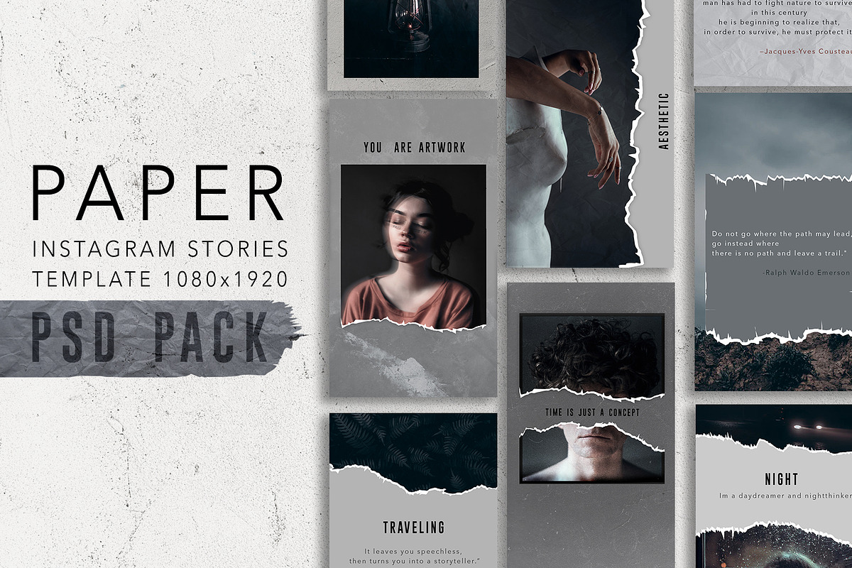 10 Paper instagram stories, a Templates & Theme by Elijah (Photo 1 of 7)