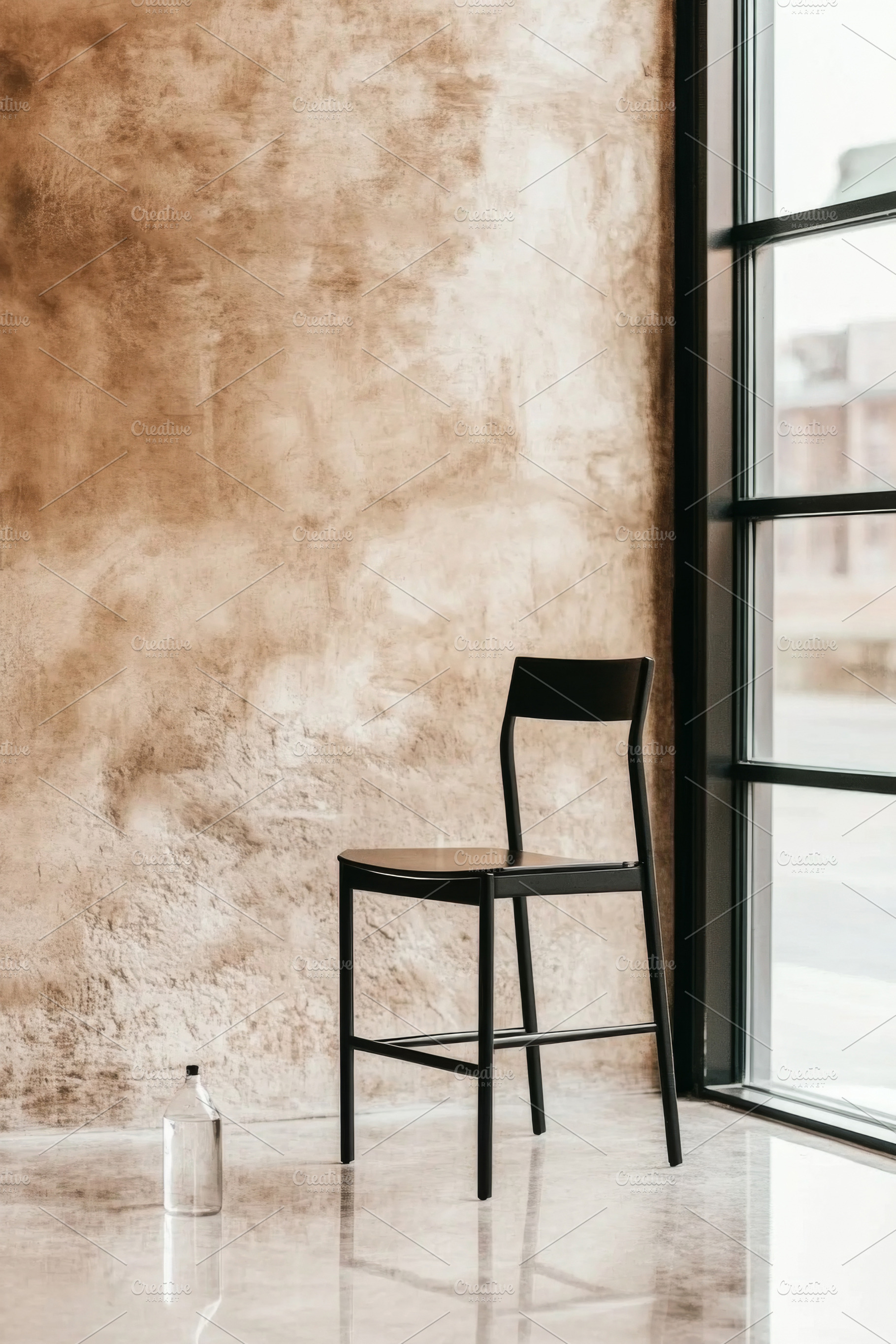 Empty chair and workspace with books, a Photo by Dvoevnore photos
