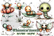 Whimsical Butterfly Clipart Set, an Animal Illustration by one-touch (Thumbnail 1 of 20)