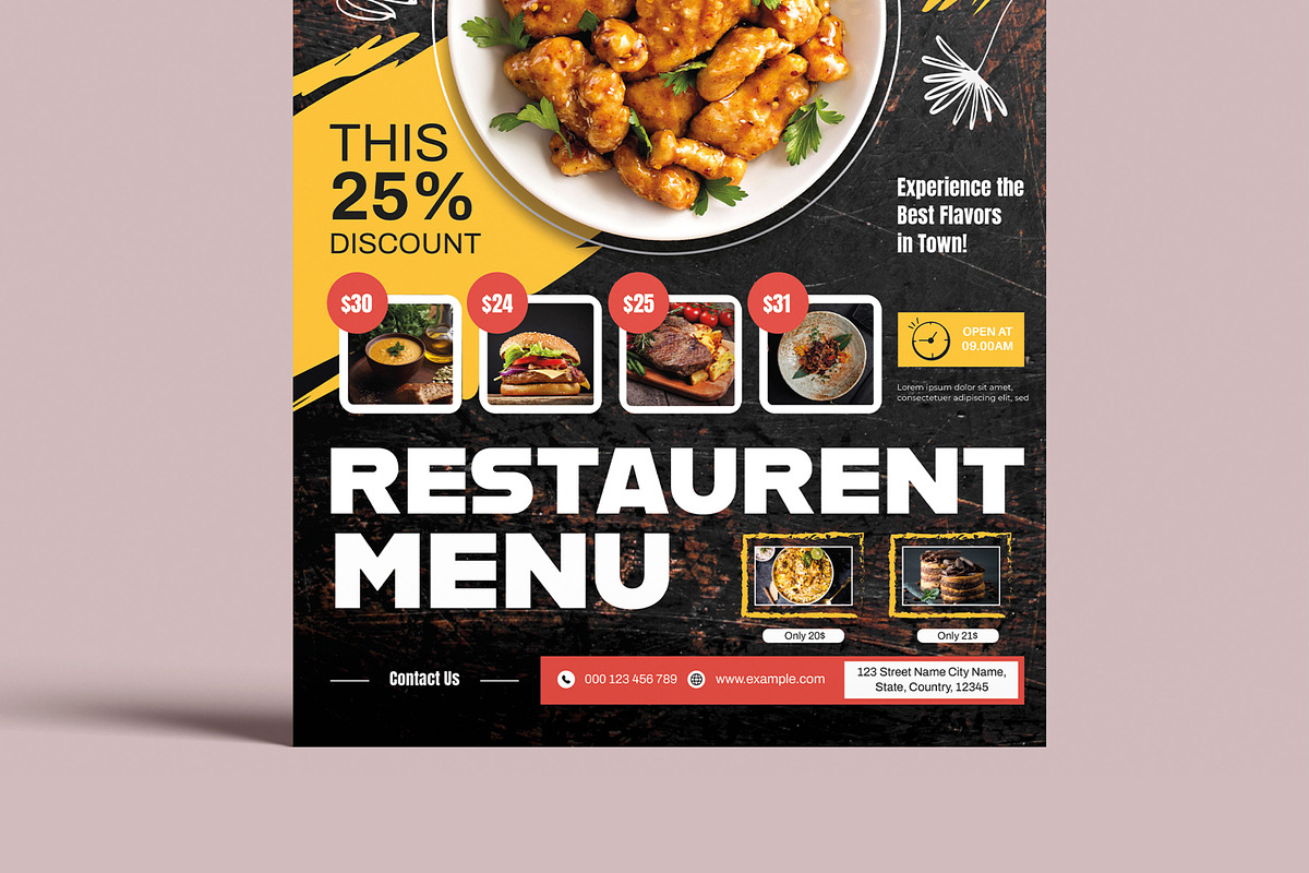 Food Menu Poster Template, a Flyer Template by MightyDesign (Photo 5 of 8)