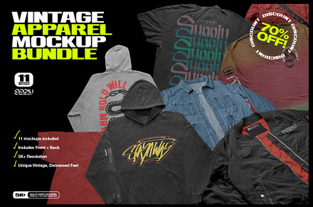 Vintage Apparel Mockup Bundle