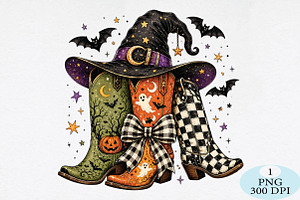 Halloween Cowboy Boots PNG, a Seasonal Illustration by Daily.Designs