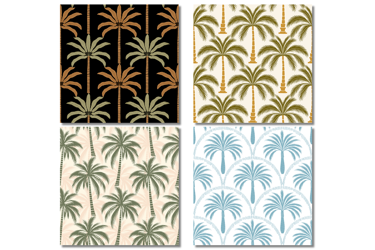 Palm Tree Tropical Seamless Patterns, a Pattern Graphic by wind mill (Photo 2 of 3)
