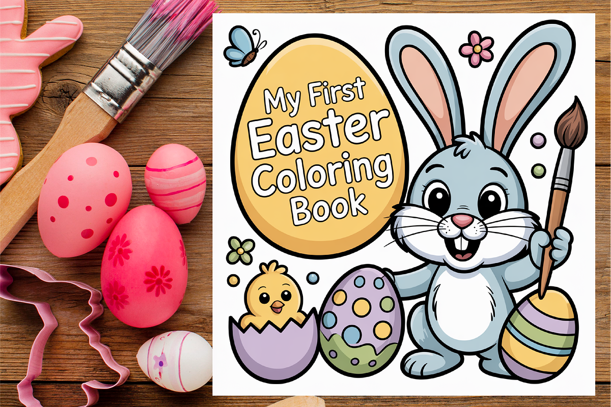 Easy Easter Bunny Coloring Book, an Animal Illustration by Design Home (Photo 2 of 5)