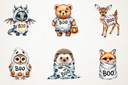 Halloween Cute Boo Animals Clipart, an Animal Illustration by RobertsArt (Thumbnail 7 of 7)