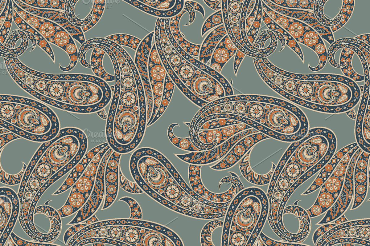 Floral paisley seamless pattern, a Pattern Graphic by antalogiya (Photo 4 of 6)