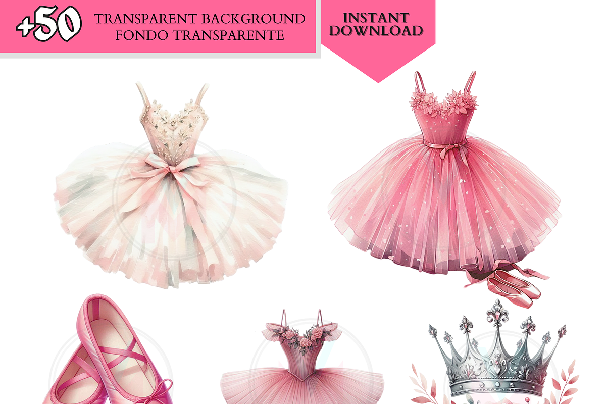 Pink Ballerina Clipart, Cute ballet, a Person Illustration by VM PARTYS  BY TAIRUMA (Photo 4 of 10)