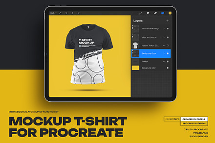 7 Mockups Man T-Shirt for Procreate, a Shirt Mockup by DECEMBER.DSGN