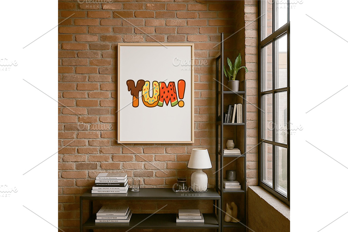 YUM! Food Letter Art Print | Playful, a Background Graphic by LaseredNinja (Photo 6 of 7)