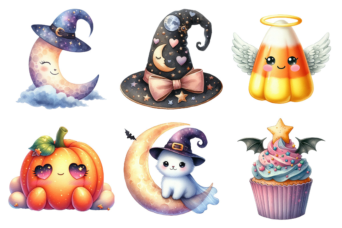 Dreamy Cute Halloween Clipart, an Illustration by Daily.Designs (Photo 4 of 5)