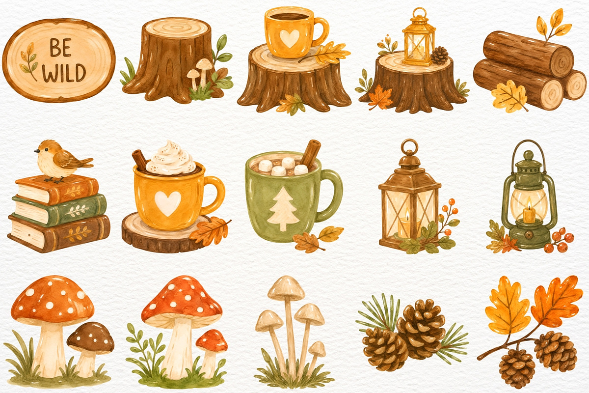 Autumn Woodland Animals Fall Clipart, an Animal Illustration by SugarCloudStudioArt (Photo 5 of 6)