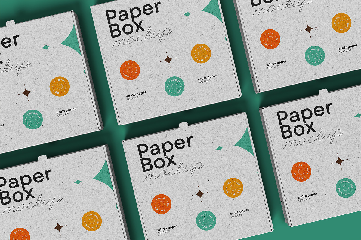 Paper Box Mockup, pizza, chocolate, a Packaging Mockup by dpi (Photo 6 of 7)