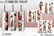 Valentine Day Tumbler Wrap, a Seasonal Illustration by ElenazlataArt (Thumbnail 3 of 5)