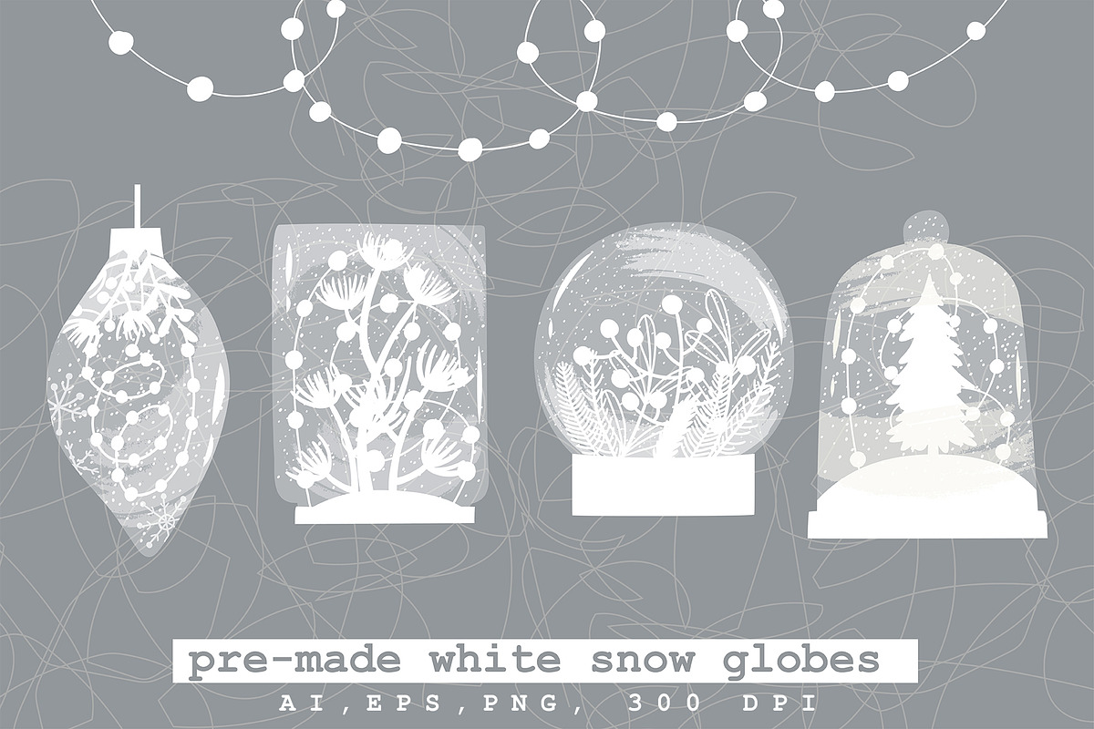 Christmas Snow Globes creator, a Seasonal Illustration by Elliko shop (Photo 6 of 11)