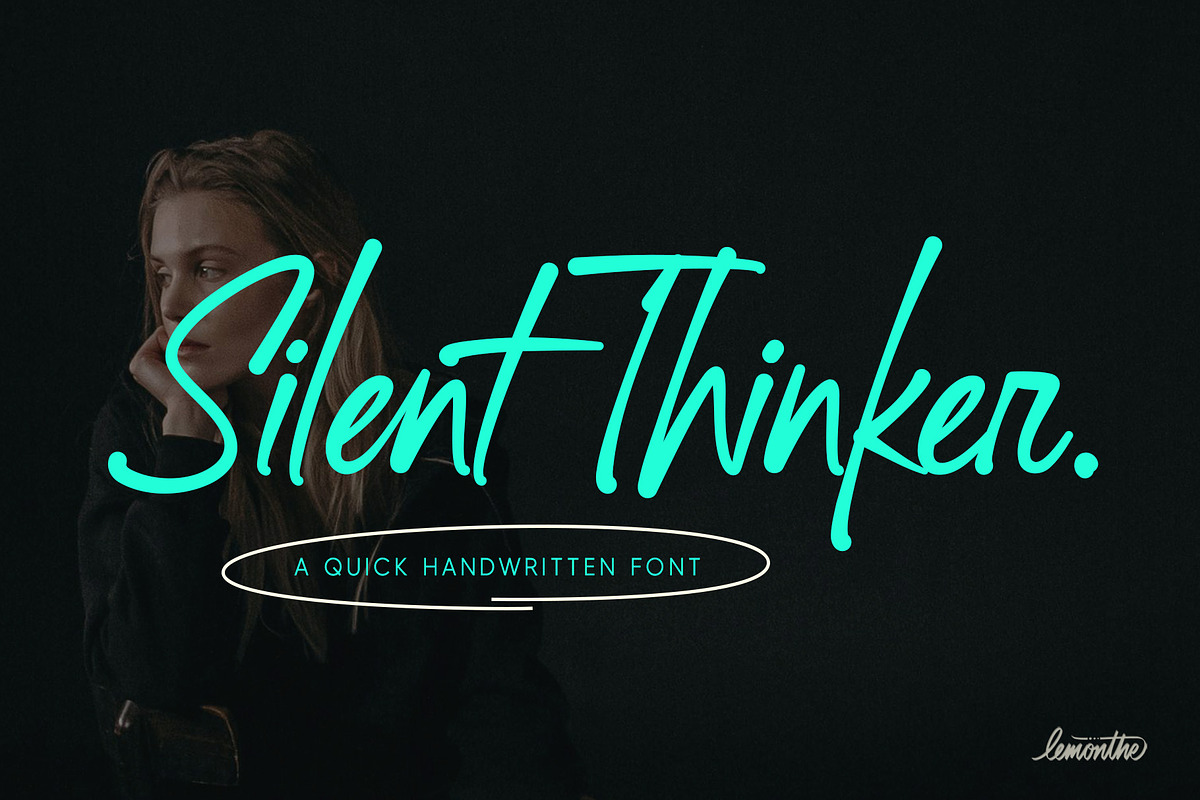 Silent Thinker | Quick Handwritten, a Handwritten Font by Lemonthe (Photo 1 of 7)