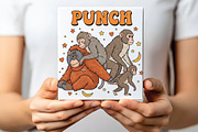Cute Baby Monkey Punch PNG, an Illustration by CraftArtStudio (Thumbnail 3 of 4)