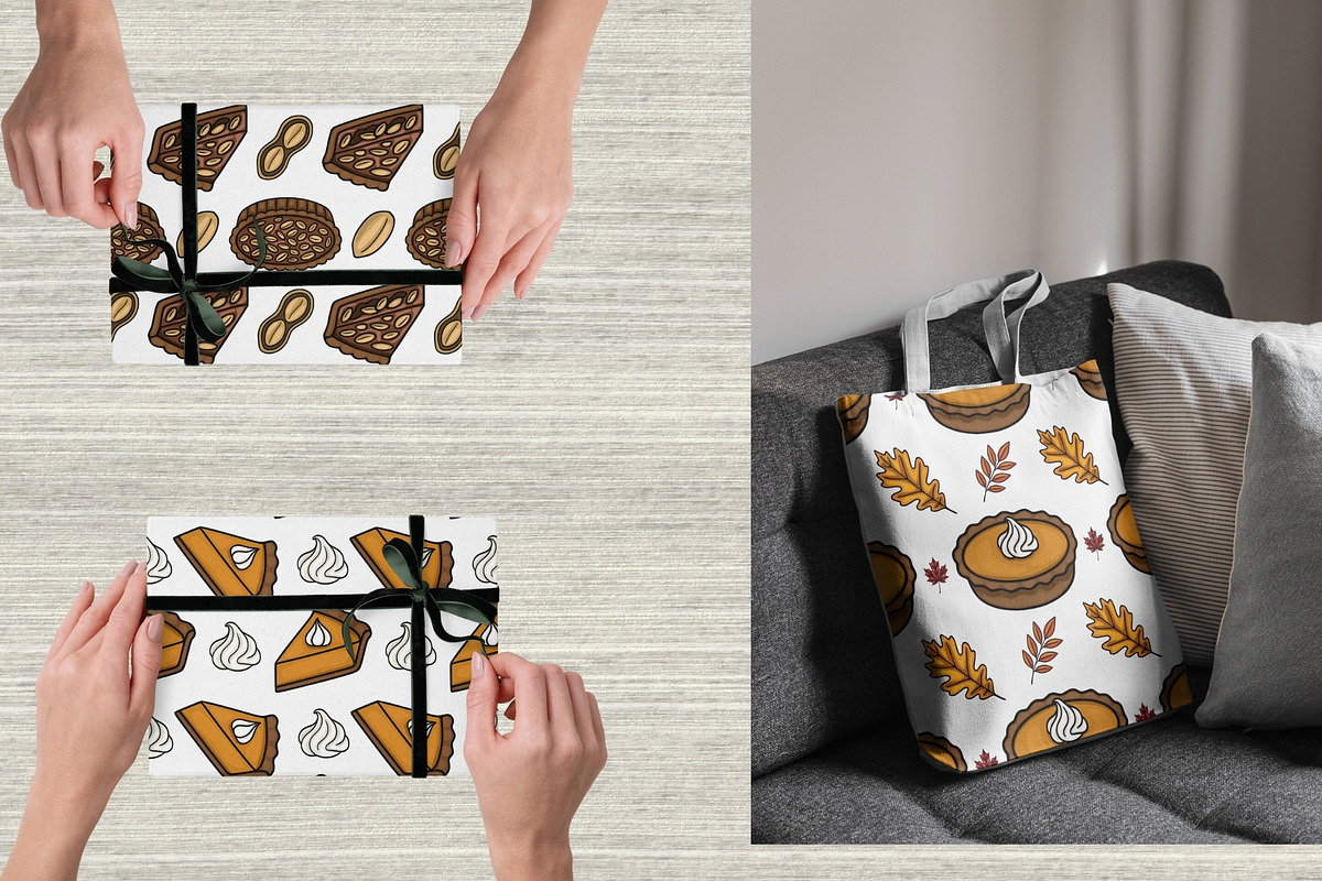 Fall Pies: Patterns & Clipart Set, a Food Illustration by Elatedowl (Photo 7 of 12)