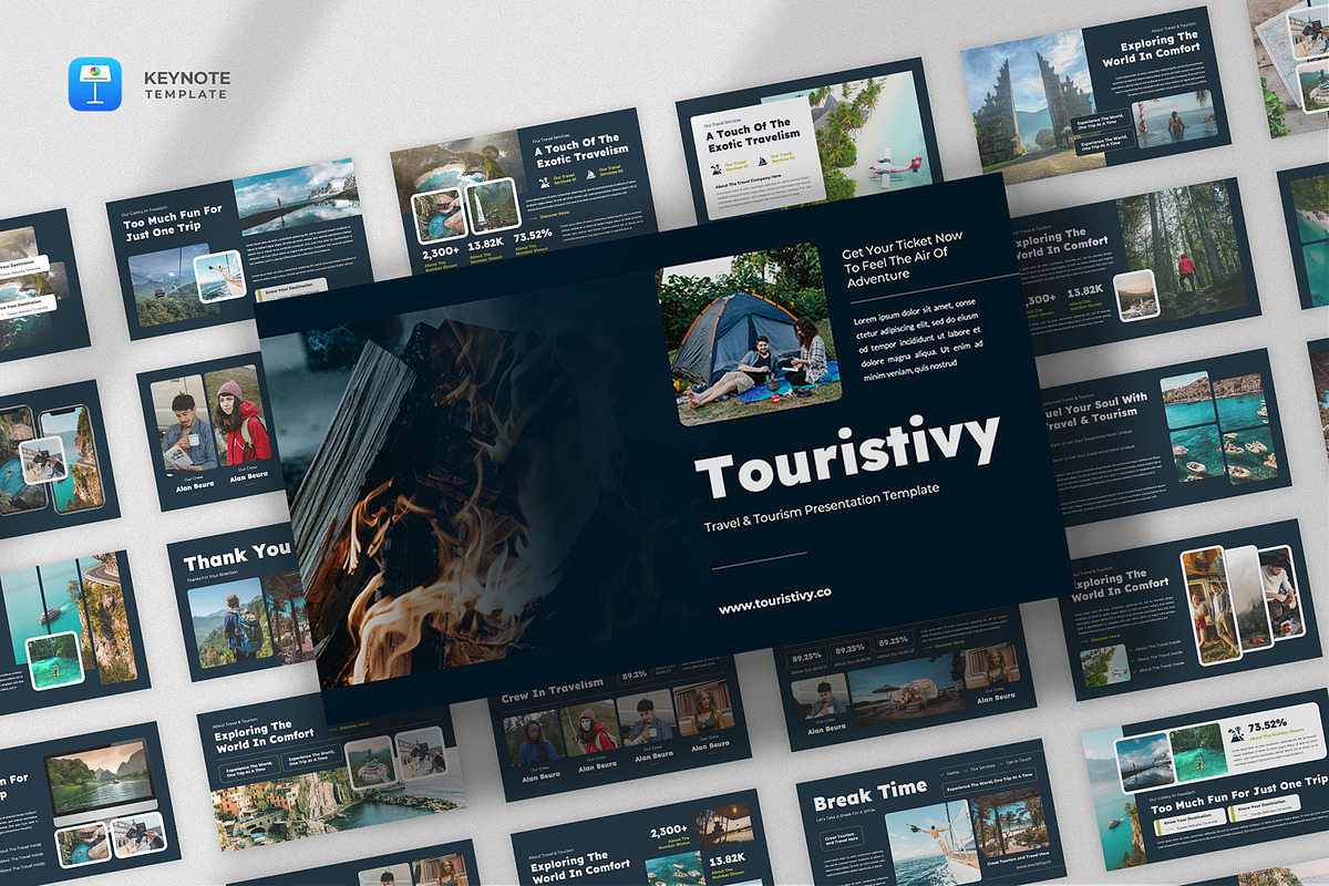 Travel & Tourism Keynote Template, a Presentation Template by fluffstudio (Photo 1 of 4)