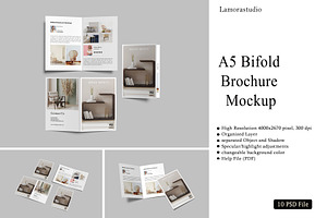 A5 Bifold Brochure Mockup, a Brochure Template by rizalamora