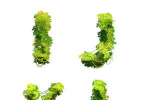 Vines And Bushes Font On White