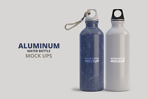 Aluminum Water Bottle Mockup