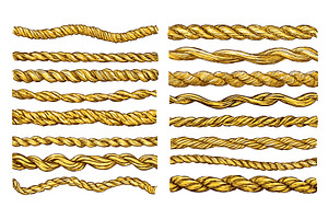 Isolated hand drawn rope borders, an Object Illustration by Valerie Bodnar
