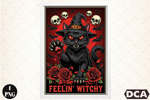 Feelin' Witchy Png,,Cats Crazy Png, an Illustration by DreamCafeArt