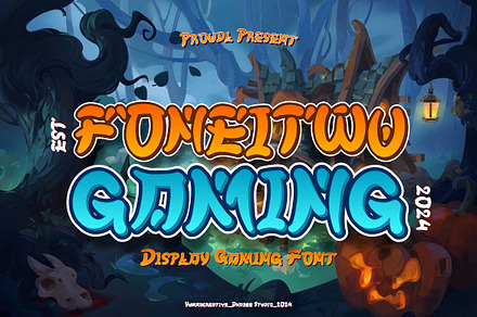 Foneitwu - Display Gaming Font, a Font by Dhabee