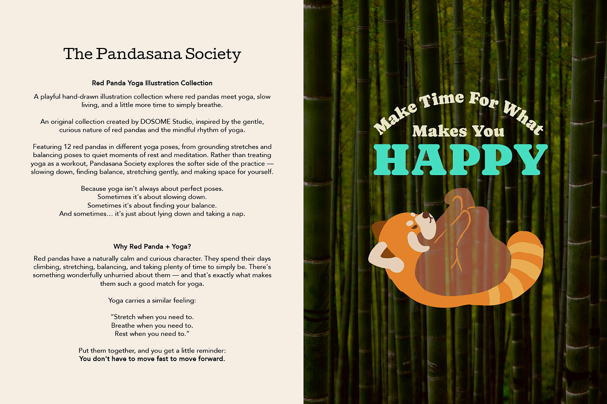Red Panda Yoga Illustration Set, an Animal Illustration by dosome.my (Photo 3 of 10)