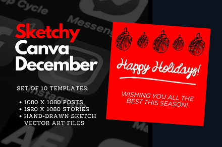 Sketchy Canva December Templates