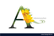 Letter A vector with flower., an Illustration by PonDeArt (Thumbnail 2 of 2)