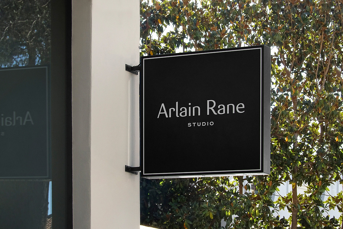 Logo Mockup Modern Black Sign, an Advertising Mockup by Asylab (Photo 1 of 5)