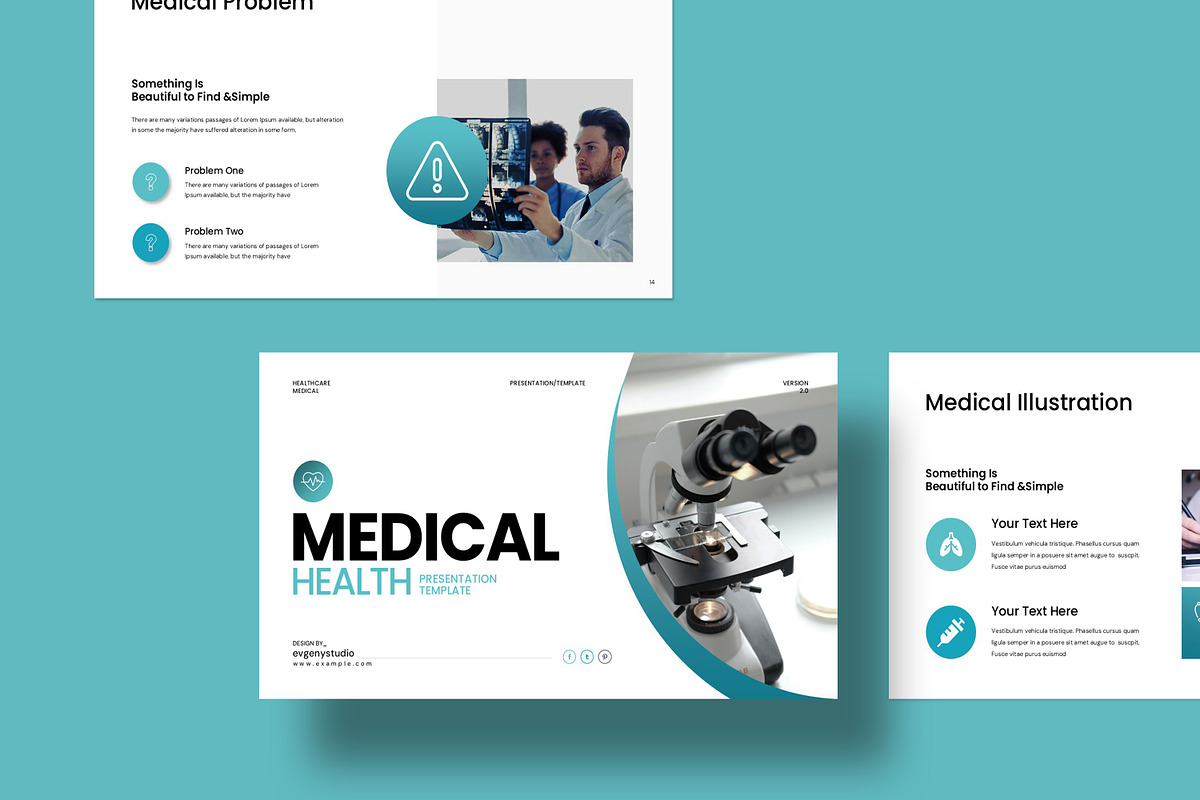 Medical Health Presentation Template, a Presentation Template by evgenystudio (Photo 4 of 8)