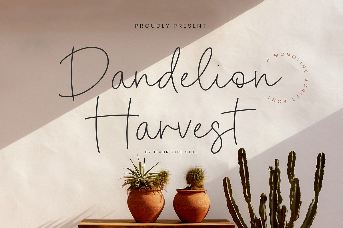 Dandelion Harvest Font, a Script Font by Timurtype (Photo 1 of 7)
