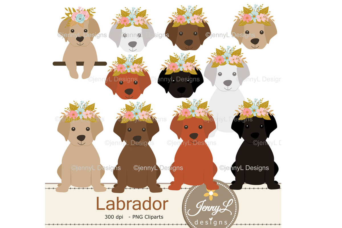 Labrador Dogs Digital Papers, a Pattern Graphic by JennyL Designs (Photo 3 of 8)