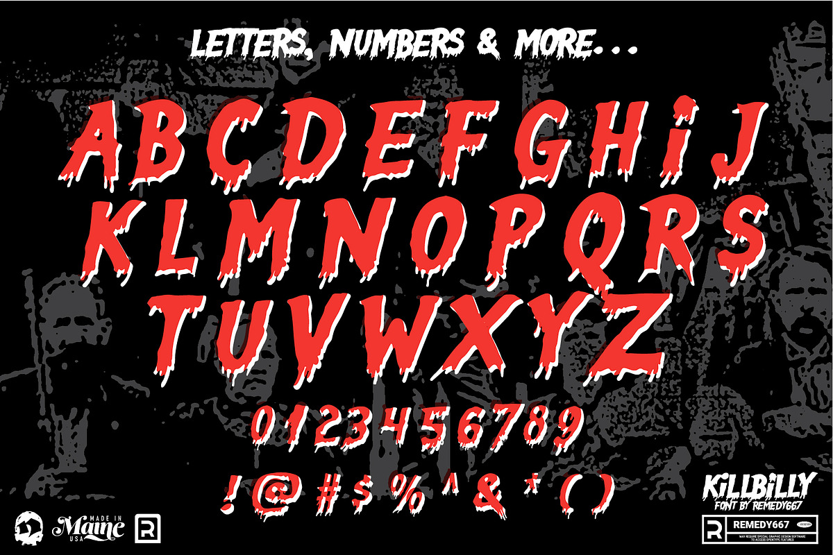 Killbilly - Rotating Horror Font, a Handwritten Font by Remedy667 (Photo 7 of 7)