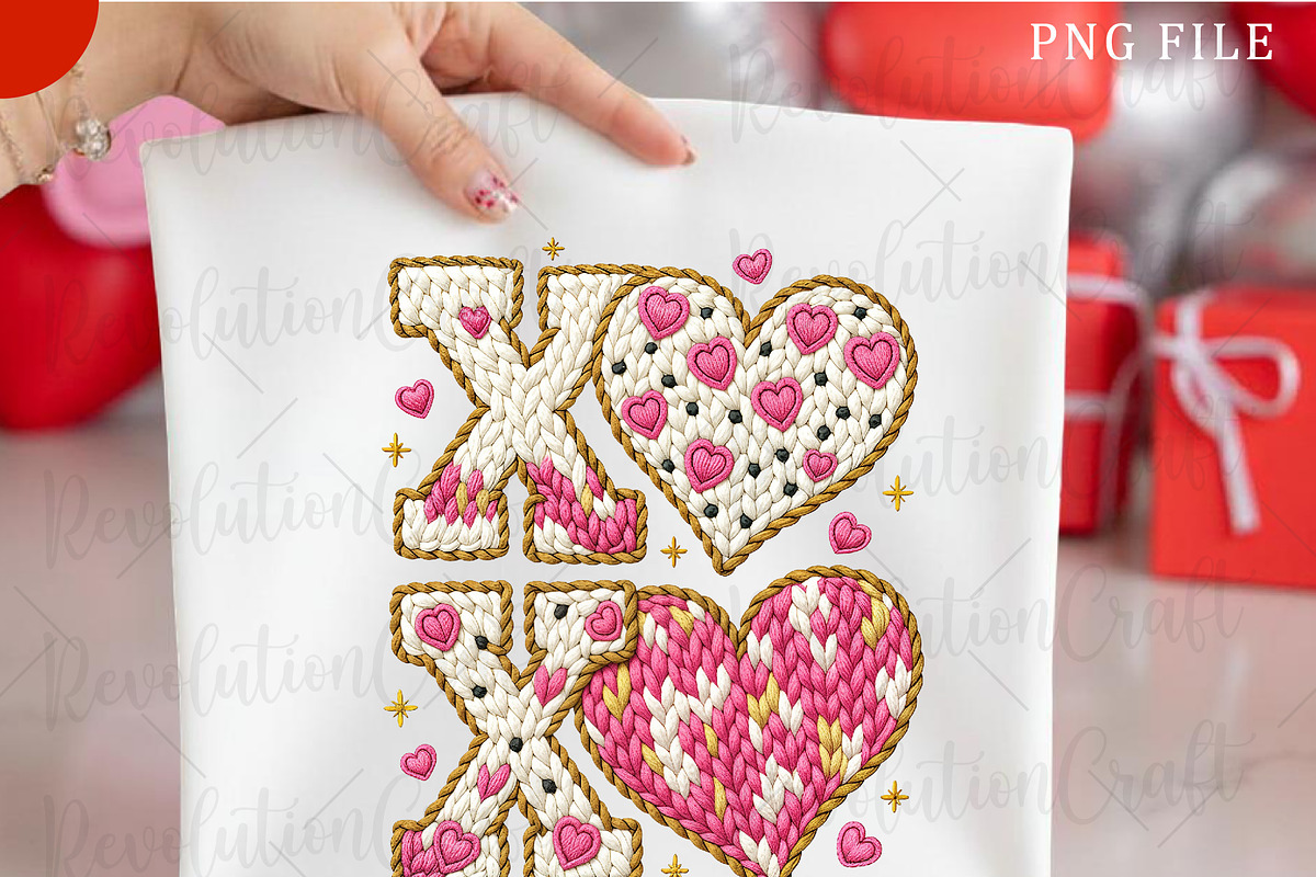Crochet XOXO Valentine Day Heart Png, an Illustration by OK Design (Photo 2 of 4)