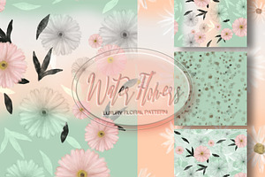 Water Flowers, Luxury Floral Pattern